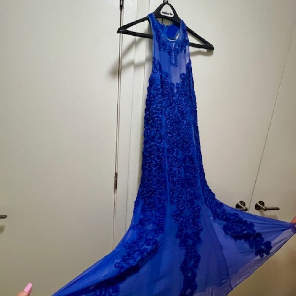 Eletra Casadei Vintage Royal Blue Soutache Gown